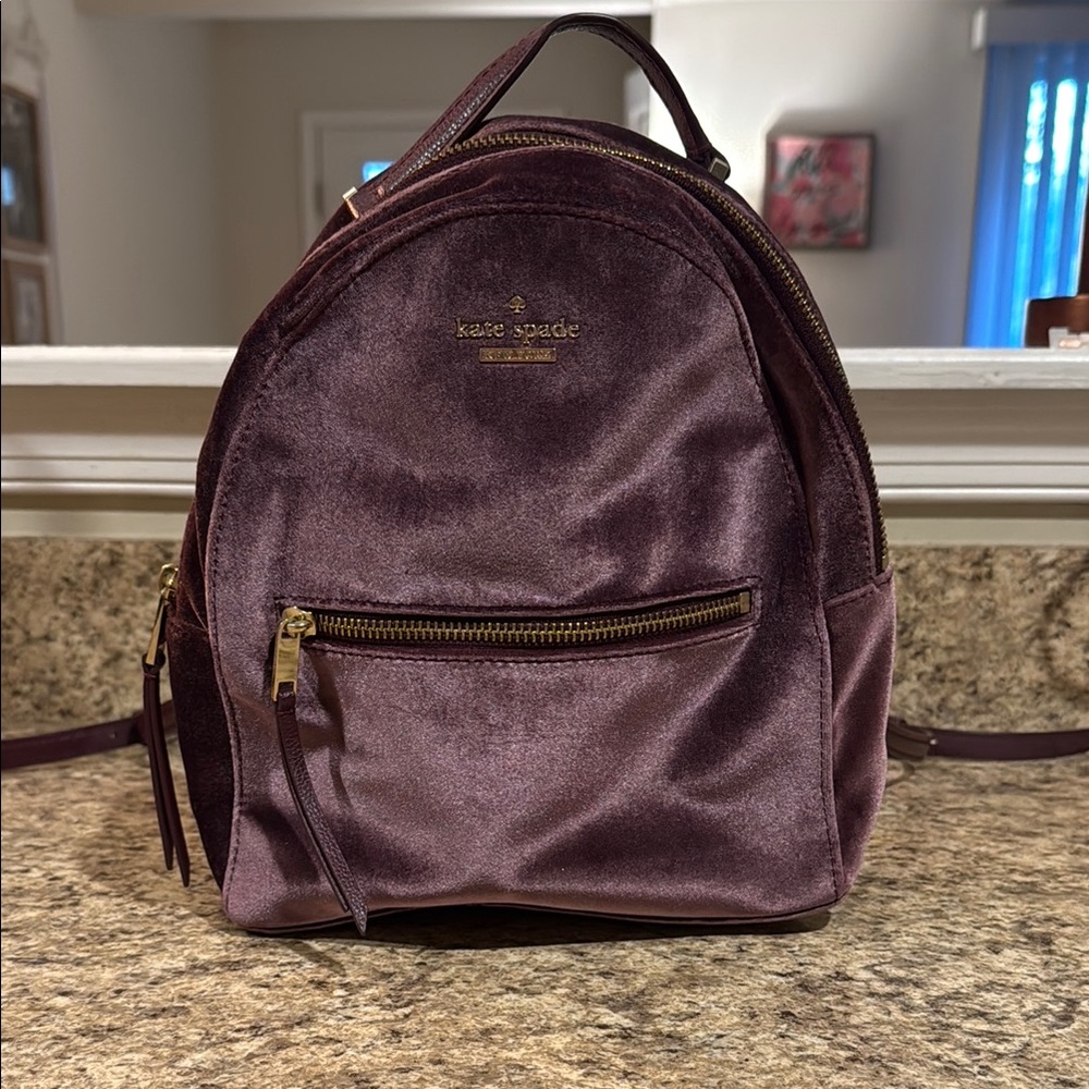 Kate Spade Purple Velvet Backpack